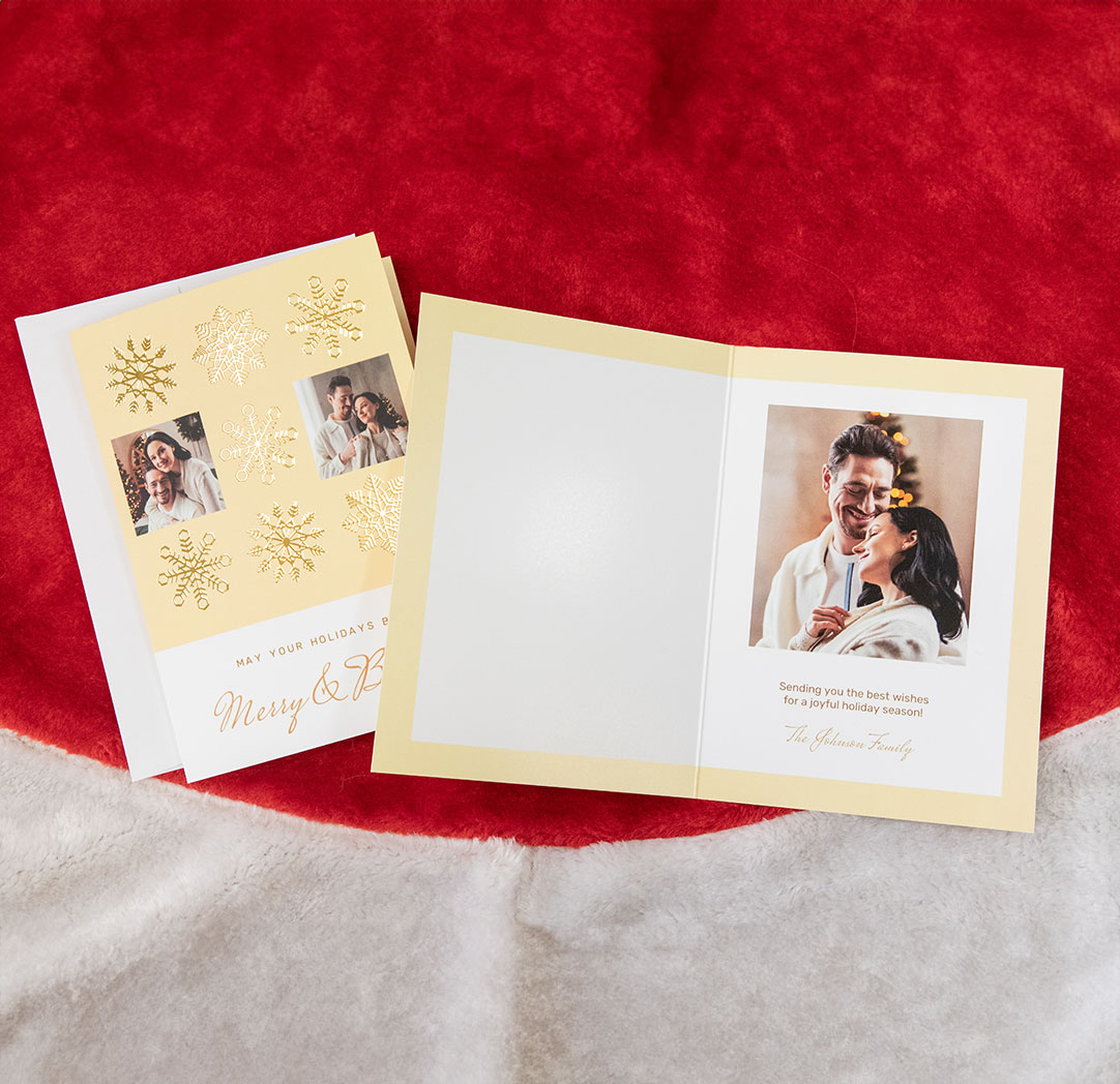 5x7 Folded Soft Touch Foil Greeting Cards