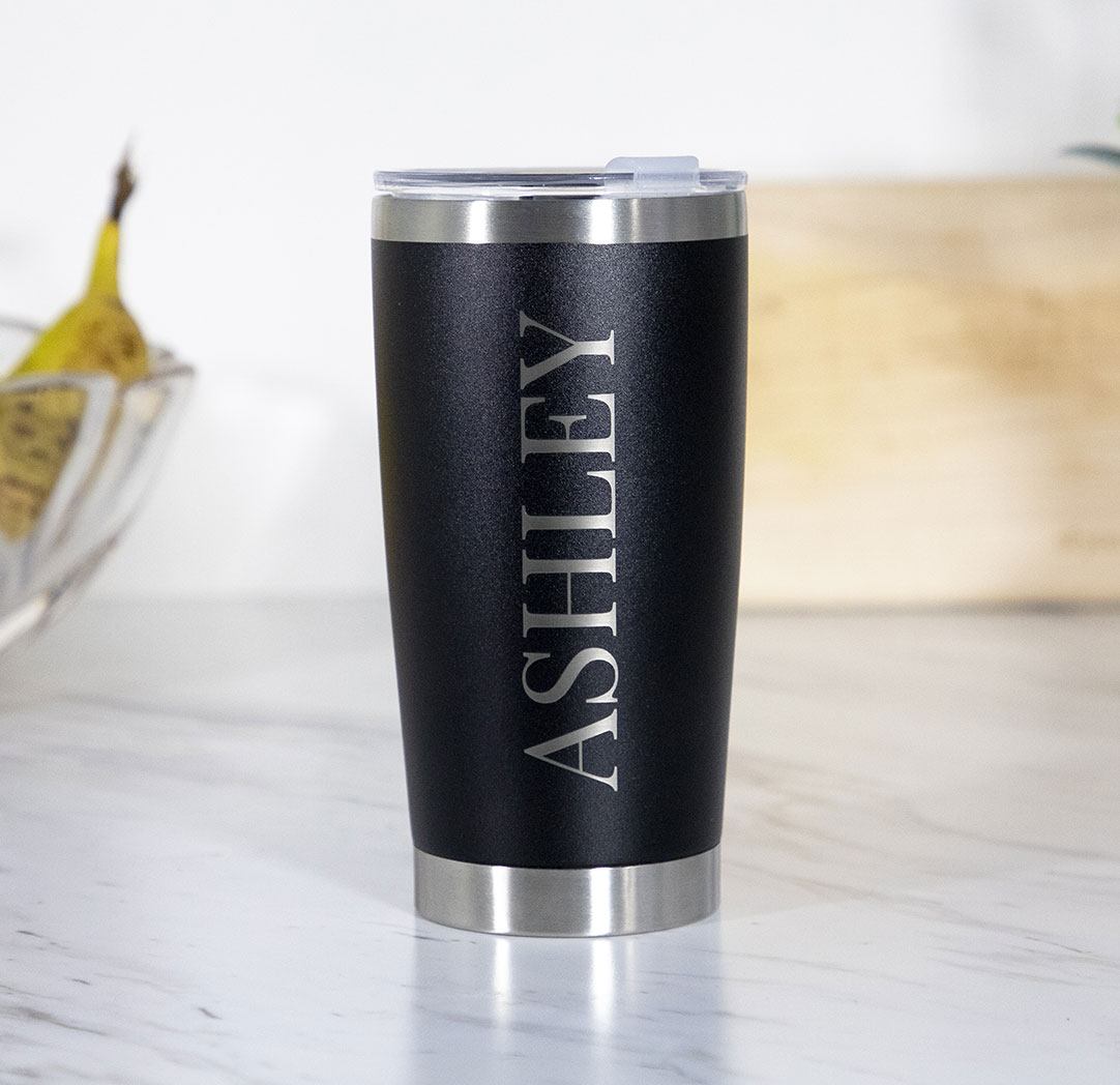 600ml Black Personalized Tapered Tumbler