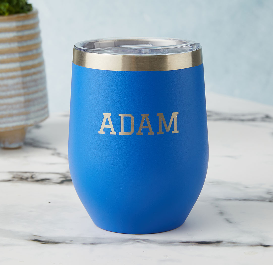 12oz. Royal Blue Personalized Wine Tumbler