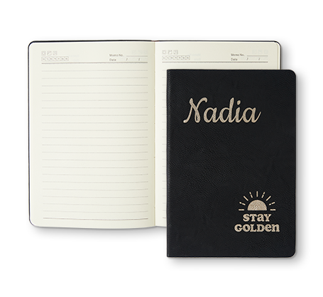 Personalized Black Leather Notebook