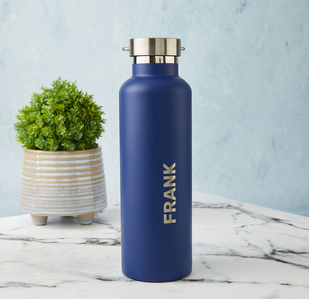 750ml Navy Blue Personalized Bottle