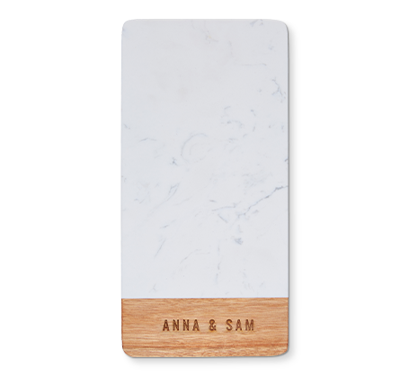 Personalized Rectangular Wood & Marble Cutting Board