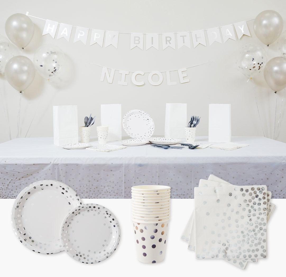 White & Silver - Party Kit