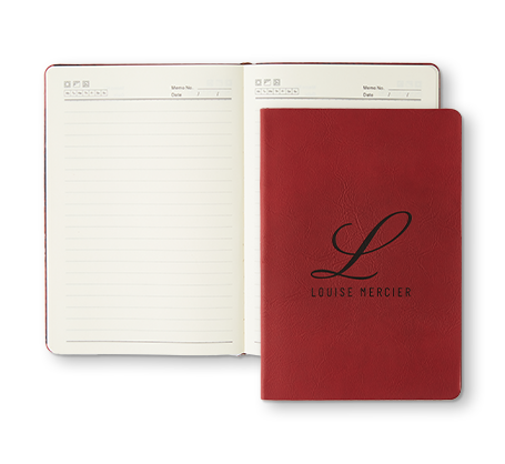 Personalized Red Leather Notebook